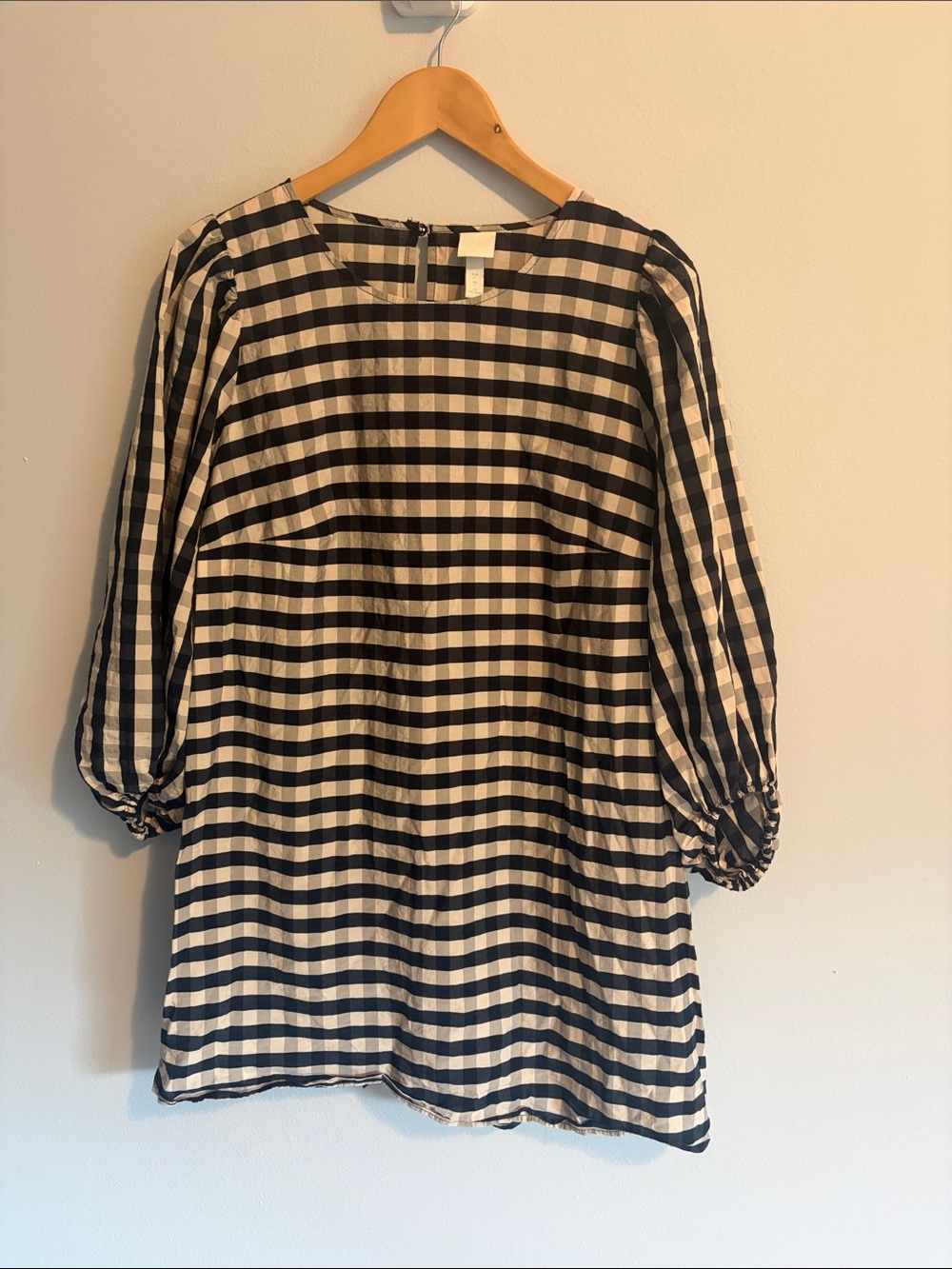 H&M Navy and Beige Gingham Shirt